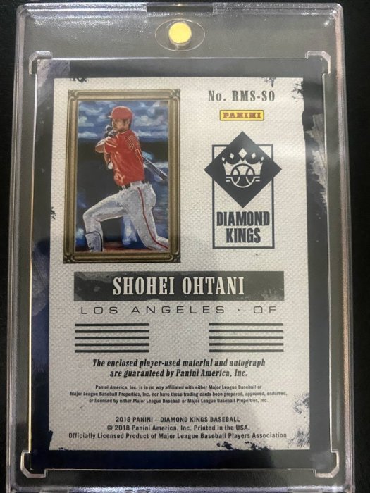 大谷翔平 SHOHEI OHTANI 2018 DIAMOND KING RC 新人球衣簽 限量39/49