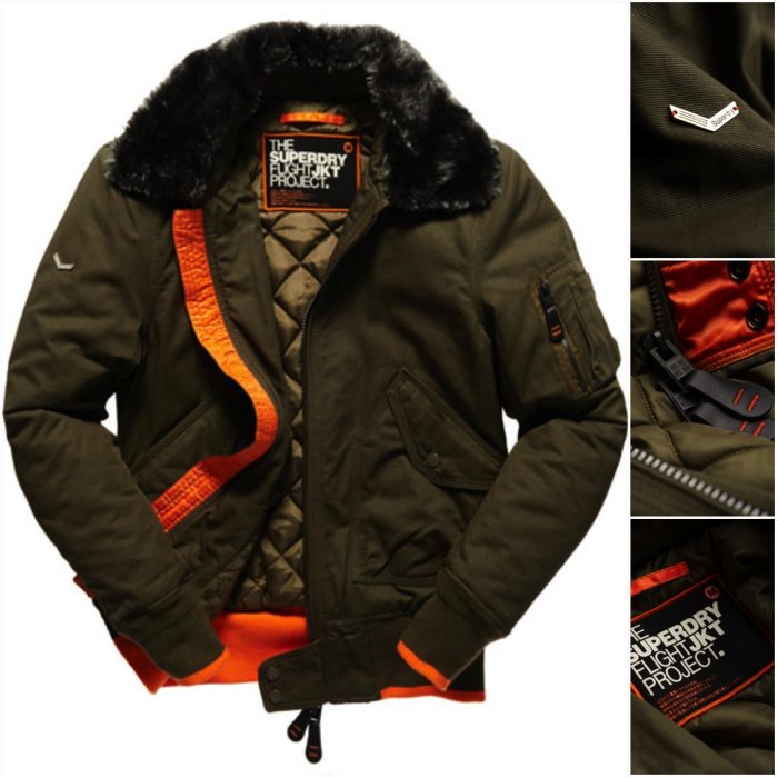 跩狗嚴選 極度乾燥 Superdry Aviator 絕版經典 上蠟純棉 A2 合身短版 飛行夾克 毛領可拆 外套 風衣