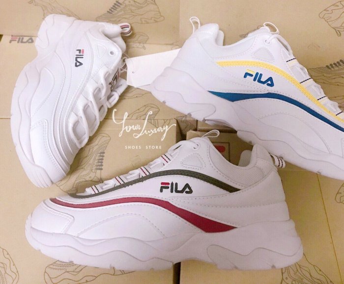 【Luxury】FILA x folder 聯名 RAY Kim Yu Jeong 金裕貞 老爸鞋 紅綠 白色 男女鞋