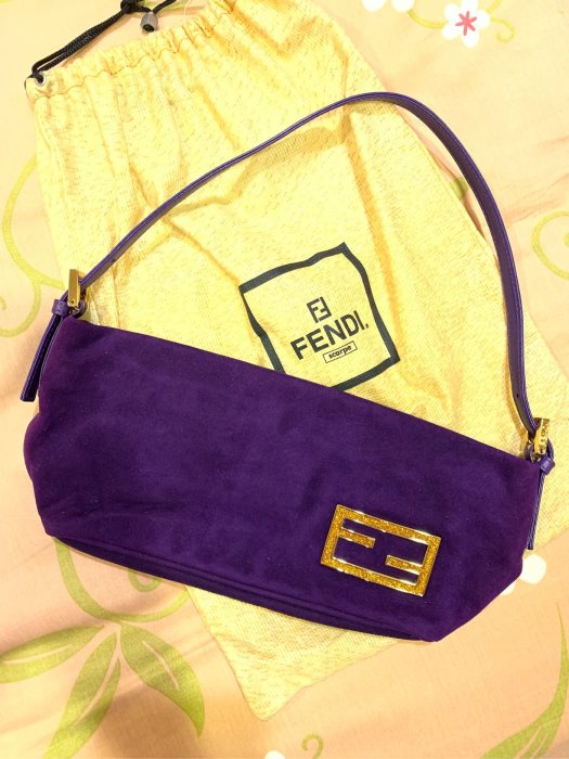 全新 正品 FENDI 手提 側背 麂皮 晚宴包 part包