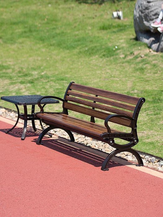 紫壇碳纖維公園椅戶外長椅廣場室外景區庭院商業街合金長凳 自行安裝