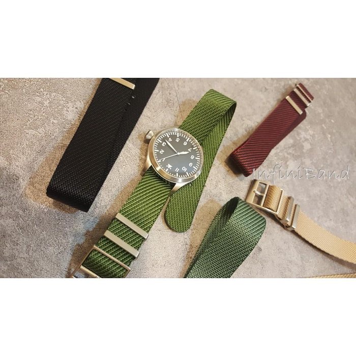 瑞典 24mm 21mm 19mm 復古風格 針織 帝舵 tudor 代用 錶帶 可調式 一件式 尼龍 錶帶