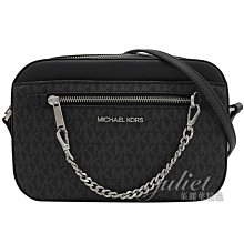 【茱麗葉精品】全新精品 MICHAEL KORS 專櫃商品 JET SET ITEM 滿版MK拼接斜背方包.黑灰 現貨