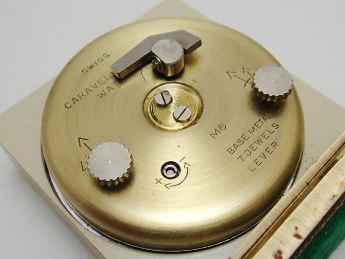 【timekeeper】  70年代瑞士製Caravelle方形七石機械鬧鐘(日期顯示)(盒裝品)-2(免運)