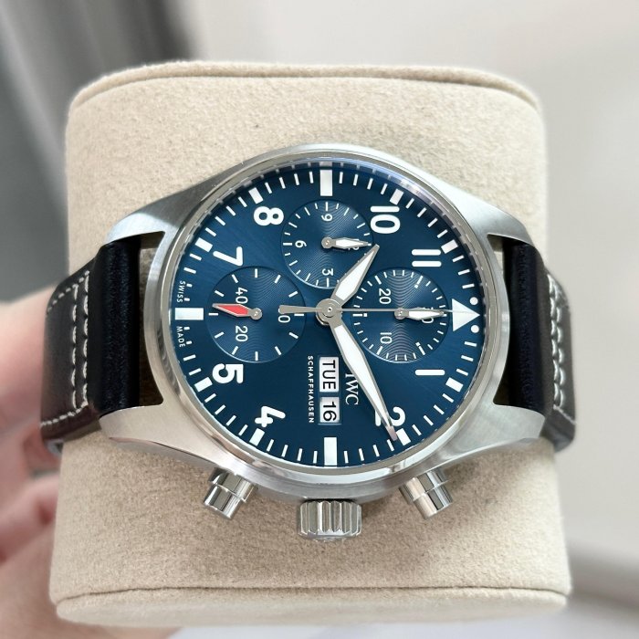 IWC 飛行員計時腕錶 IW388101 藍面 快拆錶帶 41mm 公司貨 盒單齊全 2023保卡