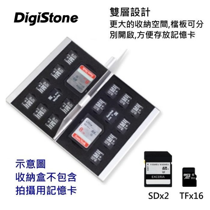 [出賣光碟] DigiStone 鋁合金 雙層 記憶卡 遊戲卡 收納盒 2SD+16TF