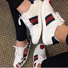 Gucci 431919 Sneakers 紅唇休閒鞋 白  現貨