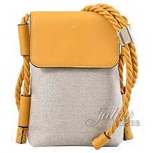 【茱麗葉精品】全新商品 CHLOE 專櫃商品 Key Phone Pouch 調節式帆布拼接斜背手機包.姜黃 現貨