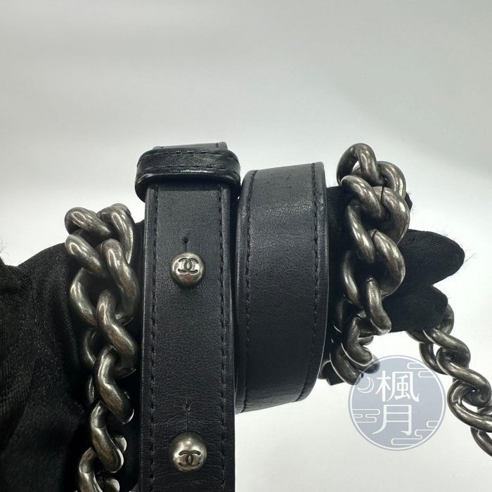 BRAND楓月 CHANEL 28開 黑牛BOY25 香奈兒 精品包 精品鍊包 精品肩背包 斜背包