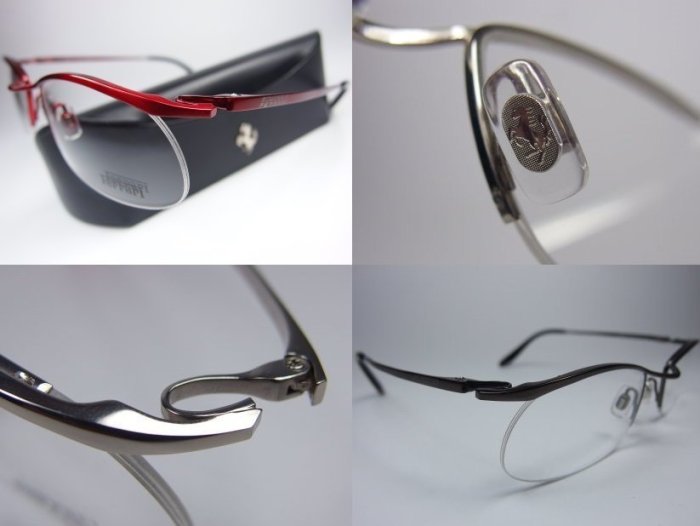 信義計劃 眼鏡 Ferrari 5067 法拉利 眼鏡 日本製 金屬半框 光學眼鏡 經典烤漆質感 eyeglasses.