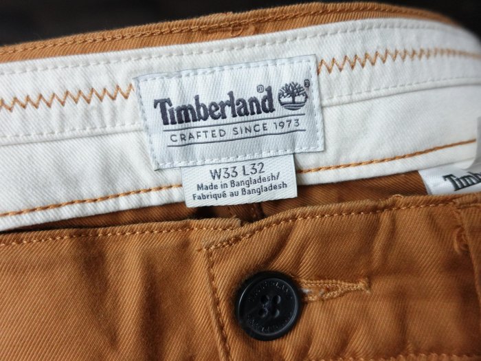CA 美國戶外品牌 Timberland 土黃 工作休閒九分褲 33腰 一元起標無底價Q416