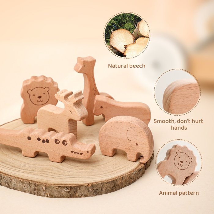 動物船疊疊樂木制智力桌游兒童平衡力積木益智早教玩具堆堆樂木塊 #積木玩具