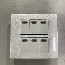 DIY水電材料 中一牌JY-5655W-6開電燈開關/二聯式六開開關/白色