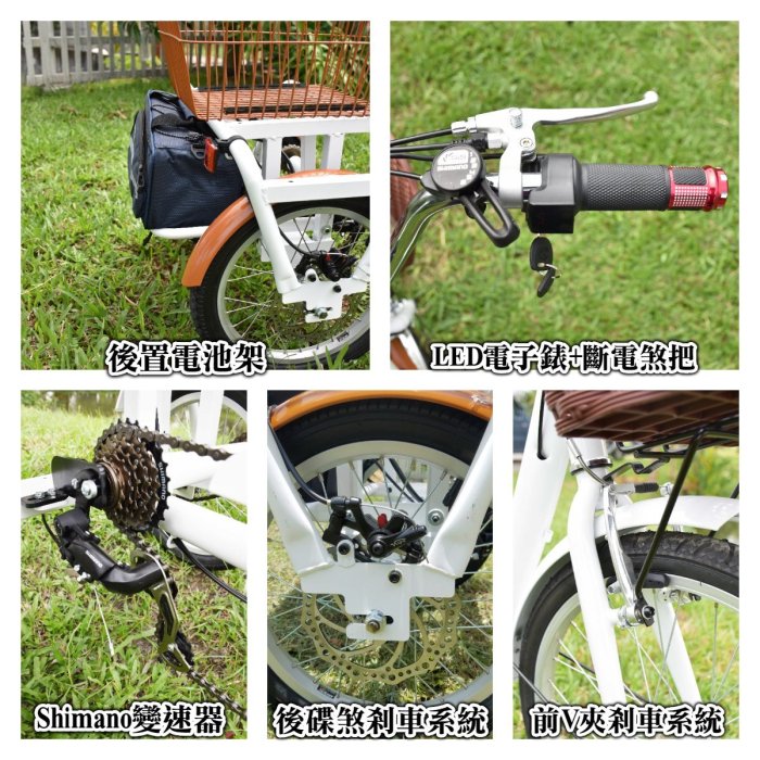 德爾綠能 EA-TM6 台灣製造 寵物電動三輪車  搭配Shimano6速變速器 碟煞版