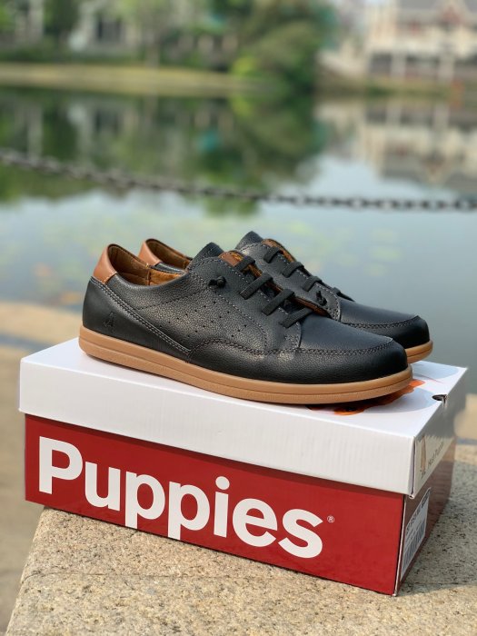 Hush Puppies 暇步士休閒鞋 氣墊緩震 運動休閒鞋男鞋 黑色 39-44