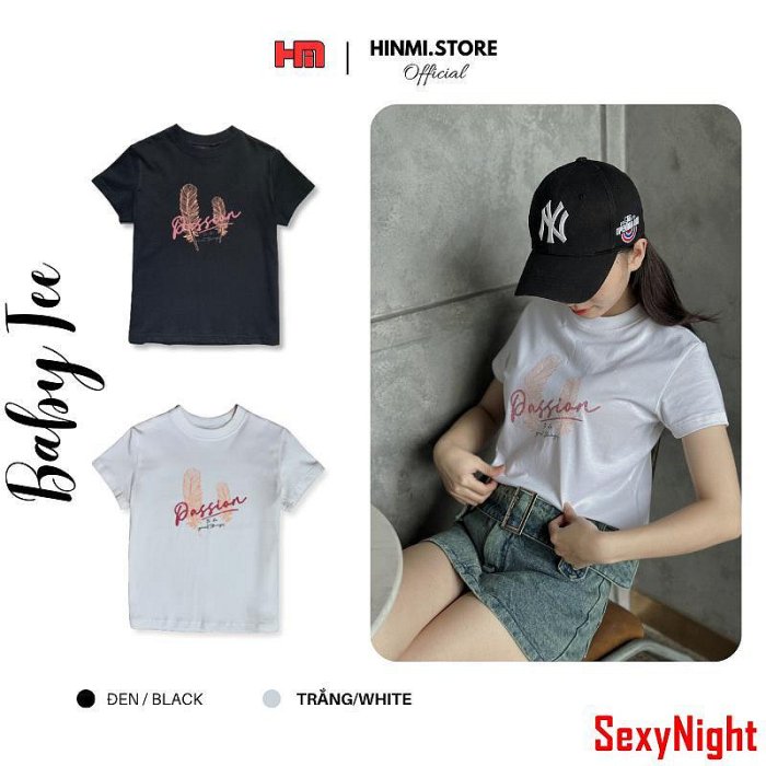 Sexy NightBaby Tee HINMI 印花激情圖案 T 恤,柔軟涼爽的棉質材料尺寸 S / M