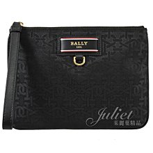 【茱麗葉精品】【全新精品】BALLY 6239212 EVALYN 經典緹花尼龍拉鍊手拿包.黑 現貨