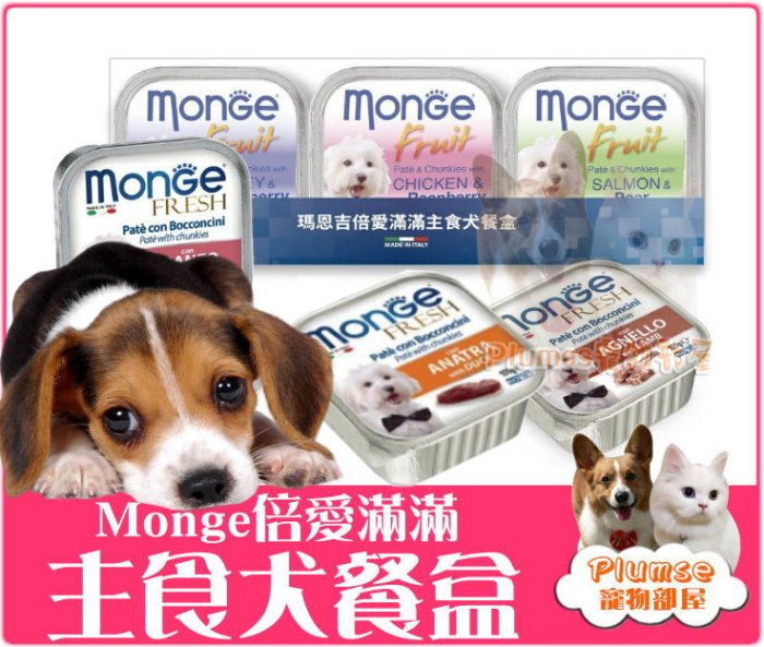 現貨⚡ monge瑪恩吉《倍愛滿滿主食犬餐盒100g》倍愛滿滿蔬果餐盒 狗餐盒 水果餐盒 餐盒 主食罐 狗罐頭 罐頭A