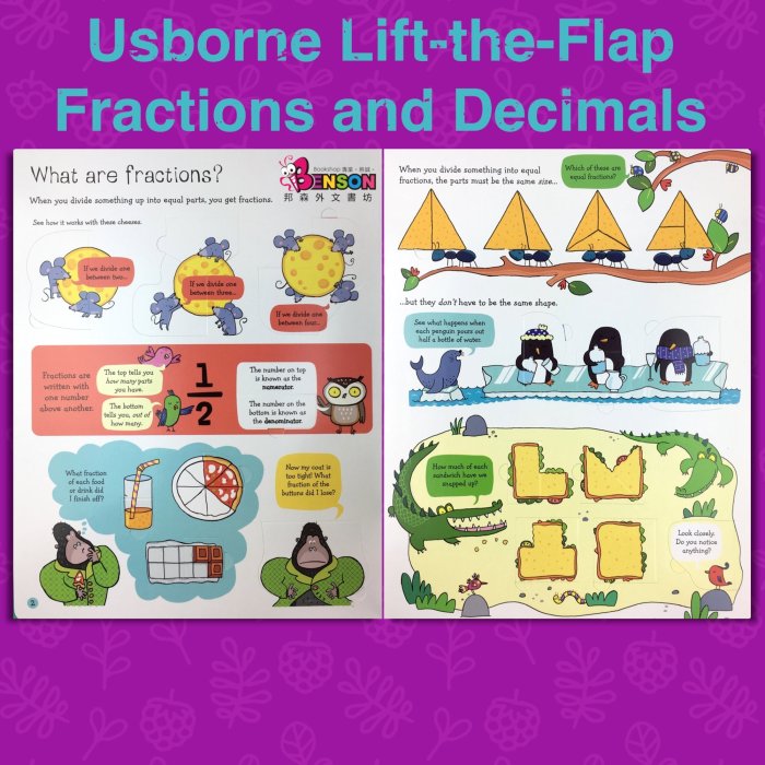 [邦森外文書] Usborne Fractions and Decimals 有趣的分數和小數 最受歡迎的數學翻翻精裝書