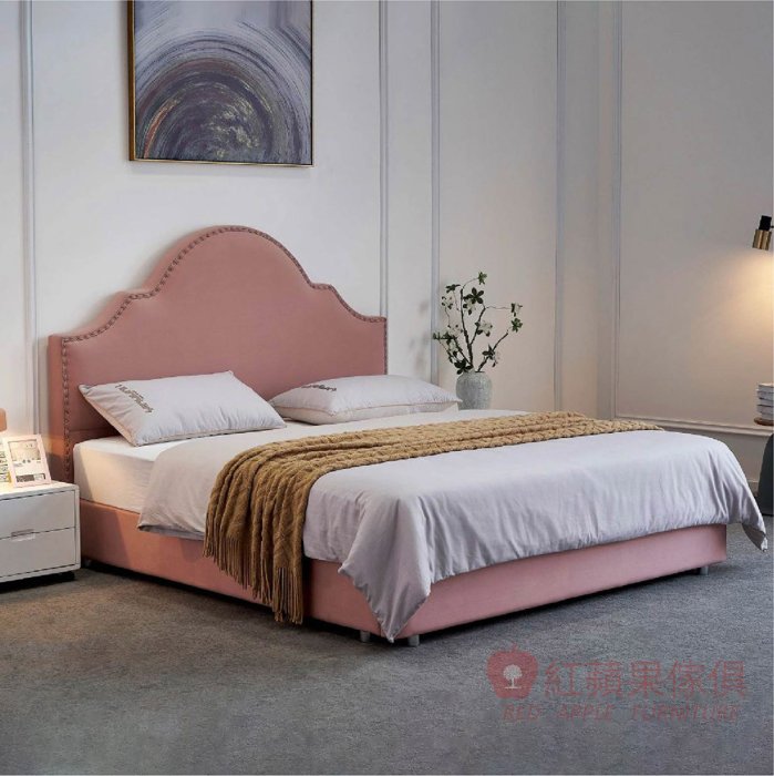 [紅蘋果傢俱] 皮床系列 QMT-1915床架 皮床 布床 六尺床 皮藝床 布藝床 現代床架 雙人加大床架