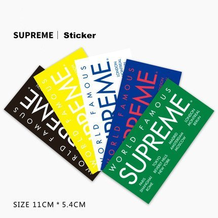 Supreme 世界巡遊貼紙 潮牌 ☛可反覆貼黏 行李箱 旅行箱貼紙 筆記本 滑板 防水 - 巡遊黑色 ✈