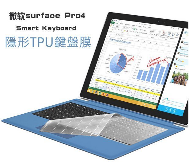 微軟 Surface laptop go Pro6 Pro4 Surface3 Pro3 鍵盤保護膜 透明超薄矽膠TP