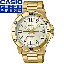 【柒號本舖】CASIO 卡西歐鋼帶男錶-金 # MTP-VD01G-9E (台灣公司貨全配盒裝)