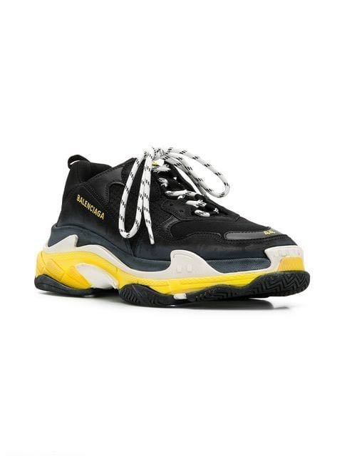 ~The Black Dan Moccani~ [新款] BALENCIAGA Triple S 黃x黑 三疊老爹鞋