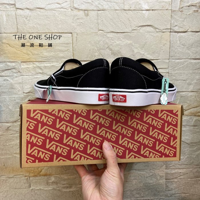 VANS Comfycush Slip On 黑色 黑白 懶人鞋 輕量 止滑 耐磨 帆布鞋 經典 VN0A3WMDVNE