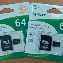 彰化手機館 宇瞻 APACER 記憶卡 64G  microSDXC 64GB UHS-1 c10 45MB/s