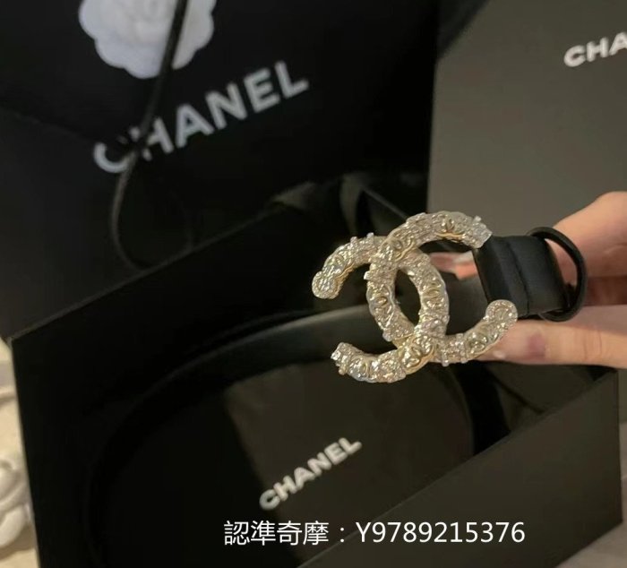 二手正品 Chanel   香奈兒大雙C 雙面 小牛皮 女生皮帶 腰帶 女神必備皮帶 黑色