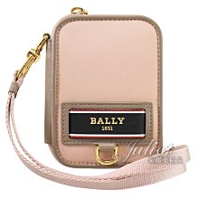 【茱麗葉精品】全新精品 BALLY 6300558 EFY 燙金LOGO頸掛式尼龍卡片零錢包.粉 現貨