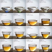 日式錘紋玻璃品茗杯家用主人小茶杯描金水晶透明功夫茶~特價