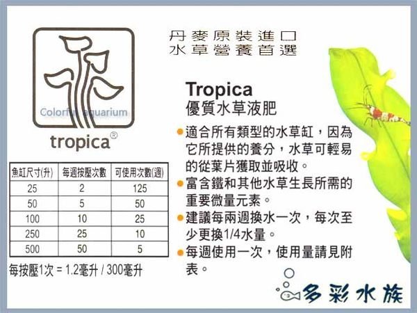 +►►多彩水族◄◄丹麥Tropica水草大師 《優質 水草液肥 / 300ml》水草培育、造景缸必備