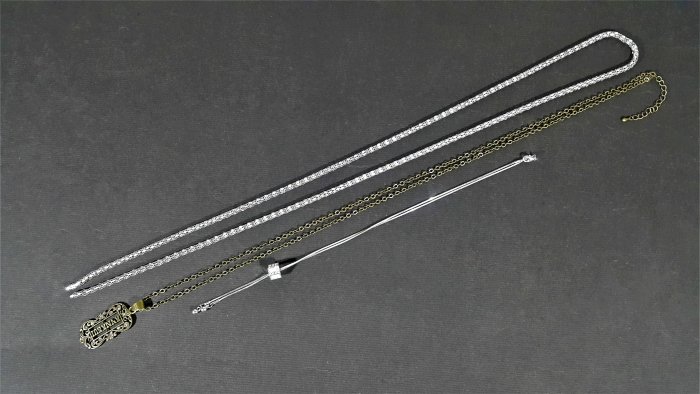 [銀九藝] 銅製 金屬 亮鑽 項鍊 3條一標 單件最長尺寸~47公分