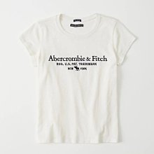 Maple麋鹿小舖 Abercrombie&Fitch ＊ AF 米色電繡麋鹿字母短T ＊ ( 現貨XL號 )