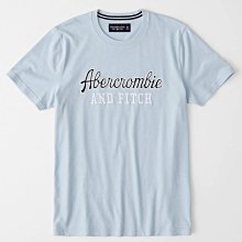 Maple麋鹿小舖 Abercrombie&Fitch ＊AF  水藍色電繡字母麋鹿短T ＊ ( 現貨M號 )