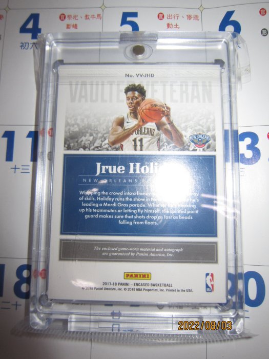 【李叔】【JRUE HOLIDAY】【超級低限量PATCH簽名卡/10】【01/10】【另類同背號】【ENCASED】