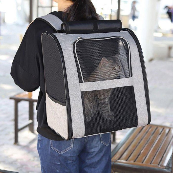 【熱賣精選】貓包外出便攜透氣夏天透氣雙肩大容量可折疊裝貓咪背包狗包寵物包