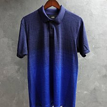 給Y1248656435(261)下標 日本品牌 UNIQLO 藍色漸層 防曬透氣 短袖polo衫 XL號 Q517