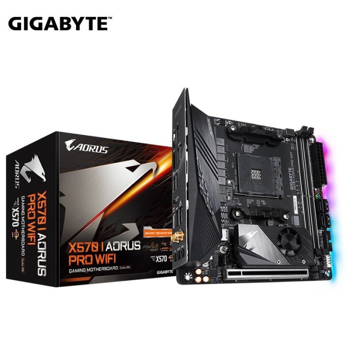 廠家現貨出貨AMD技嘉B450/B550m/x570i AORUS小雕臺式機itx主板AM4銳龍R5 R7