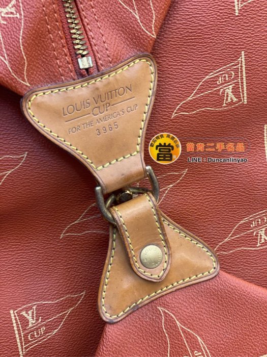 《當肯二手名品》LV 1995年 帆船盃 限定 絕版 手提袋 手提包 旅行袋 keepall ㊣