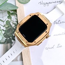 現貨款！適用 APPLE WATCH 皇家橡樹風格錶帶 7代 iwatchcase 45mm錶徑安裝 白玫金橡膠款