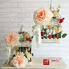粉紅玫瑰精品屋～歐式復古鐵藝鳥籠 家居橱窗攝影 婚禮迎賓區花藝～二件套