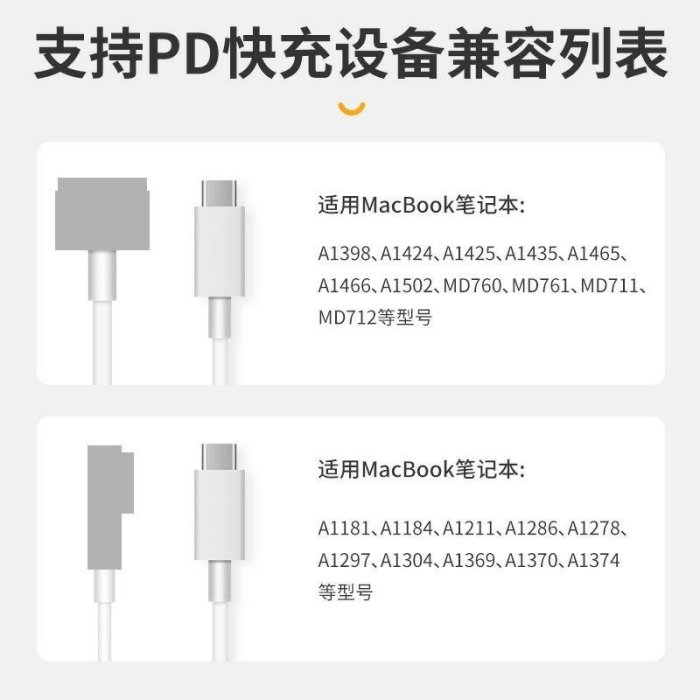 當天發貨TypeC to Macbook T頭 L頭 USB-C轉Magsafe PD快充線