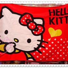 ♥小花花日本精品♥ Hello Kitty 點點愛心造型紅色柔軟好好摸保暖毯子毛毯冷氣毯附提袋