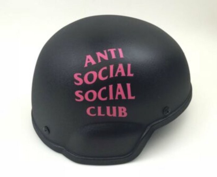 Mini 精品 Anti Social Social Club ASSC Pink Logo Protected Helmet Riot 帽子