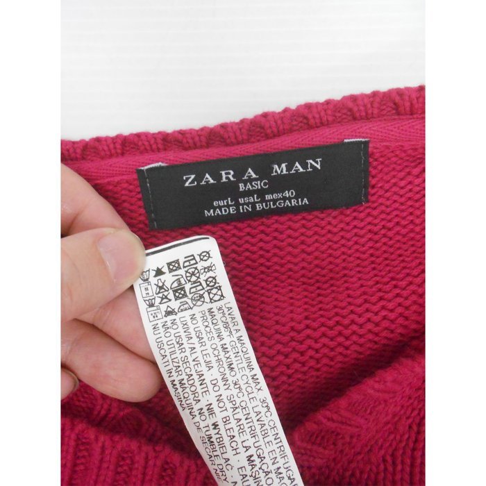 【ZARA】玫瑰紅V領毛衣 L號