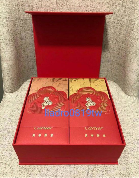 全新(40入方型硬盒裝)Cartier 紅包袋 金豹(萬事勝意)卡地亞 珍藏名牌 精品紅包(另 LV Swarovski