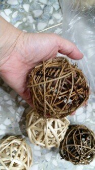 花花手作材料--8公分咖啡(米色)藤球